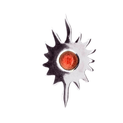 Goldstone Sterling Silver Sun Pendant High Polish - Fair Trade