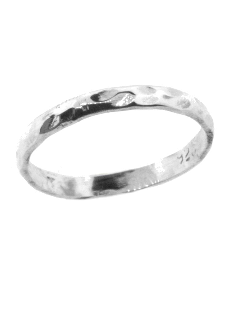 Hammered Sterling Silver Stackable Band Ring 2.5mm Wide