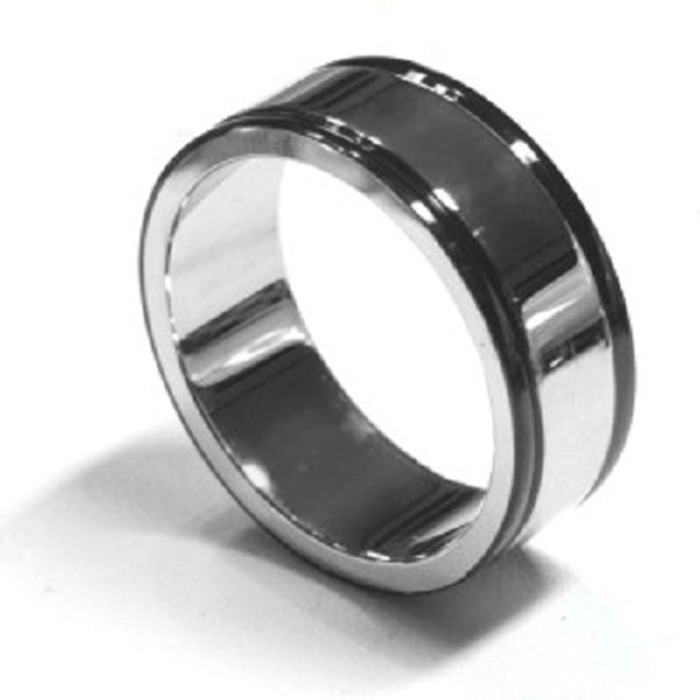 SilverPeace High Polish Stainless Steel Band Ring with Black Edge Fair Trade-8