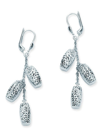 Triple Cluster Drop Dangle Earrings Mosaic Collection Silver Nontarnish Lever