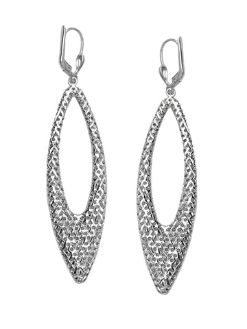 Marquise Drop Earrings Laser-cut Mosaic Collection Silver Nontarnish Lever