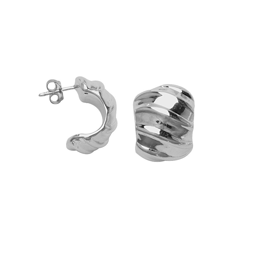 Wide Hoop Earrings Artform Designer Collection Sterling Silver Nontarnish