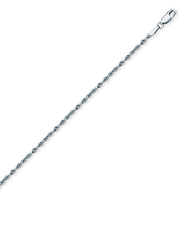 Sterling Silver Anklet Ankle Bracelet Rope Chain Adjustable from 9 to 10 inches