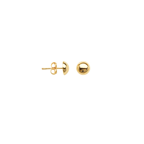 Half Ball Stud Earrings 10k Yellow Gold 7mm