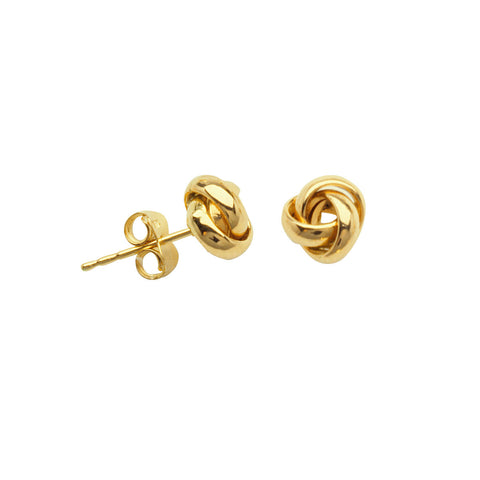 10k Yellow Gold Love Knot Earrings 8mm