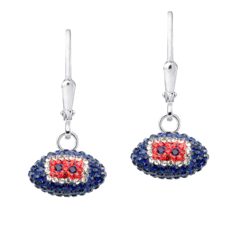 New England Patriots Earrings Licensed NFL Team Crystal Footballs