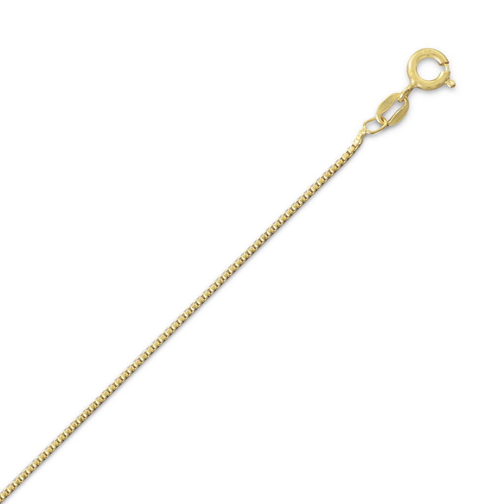Yellow Gold-plated on Sterling Silver Light Box Chain Necklace