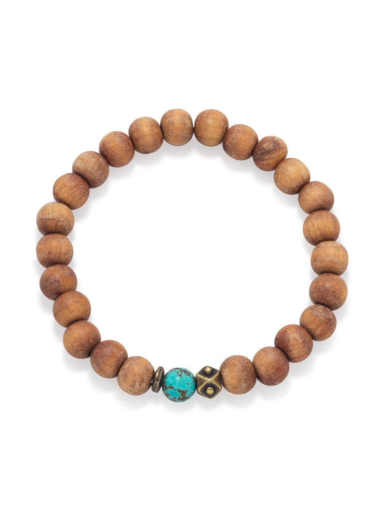 AzureBella Jewelry Wood Bead Stretch Bracelet with 9mm Beads Mens Womens