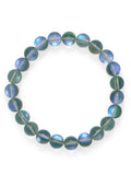 Grey Iridescent Colorful 8.5mm Round Bead Stretch Bracelet