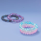 Pink Iridescent Colorful 8.5mm Round Bead Stretch Bracelet