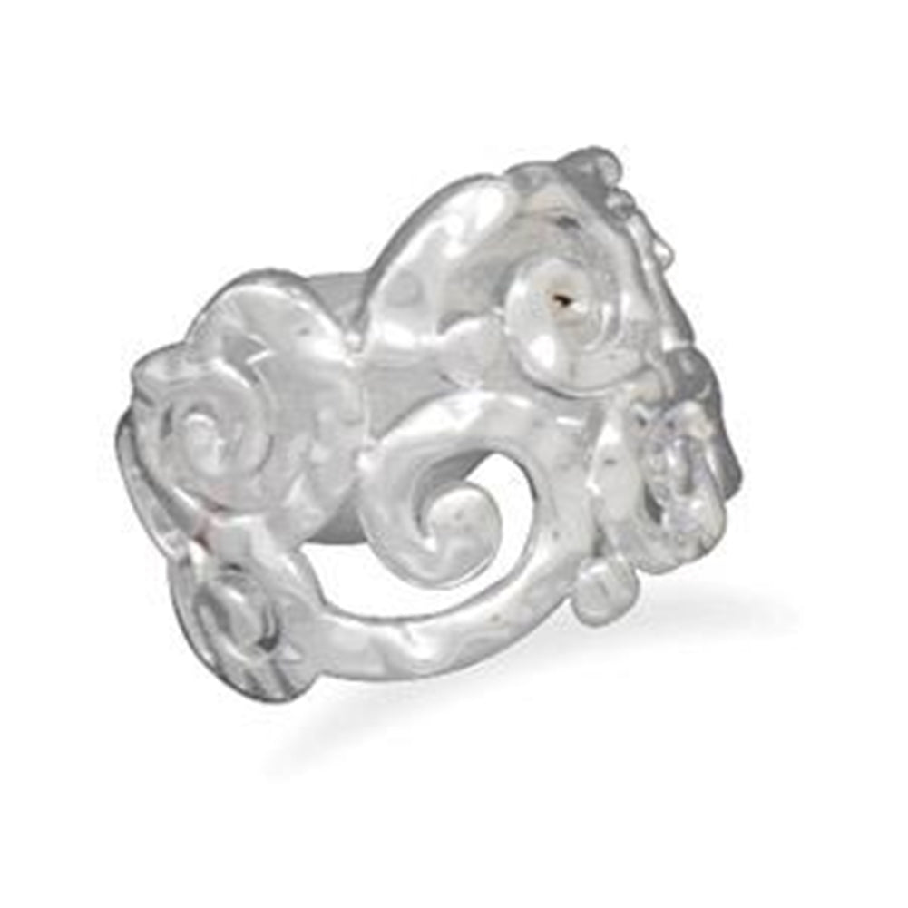 AzureBella Jewelry Scroll Ring Silvertone - size 8