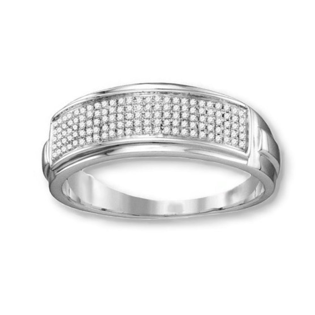Genuine Diamond Band Ring Micro Pave Mens Womens