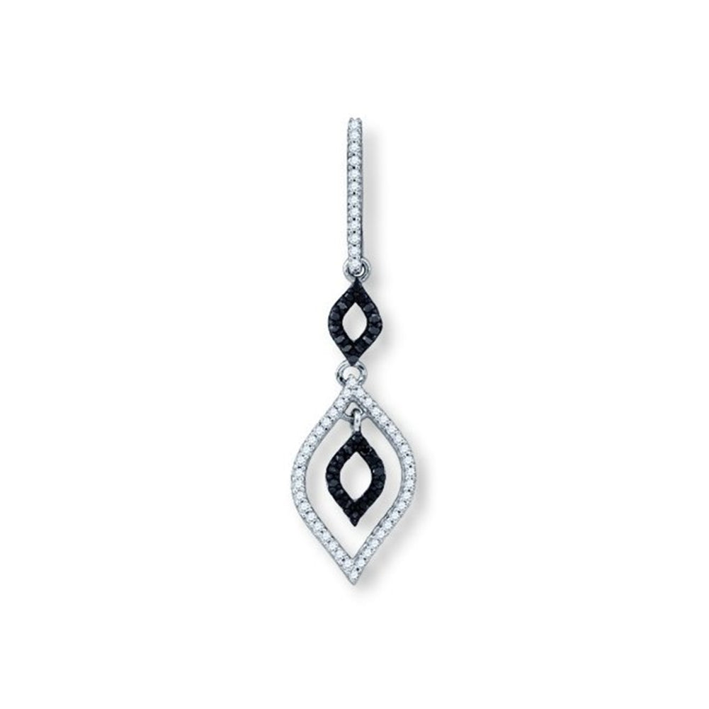 Black and White Diamond Marquise Drop Pendant White Gold - 78 diamonds 1/4 CTW