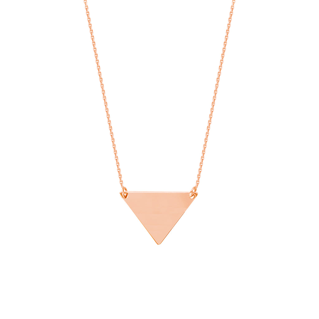 Triangle Necklace 14k Rose Gold Adjustable Length