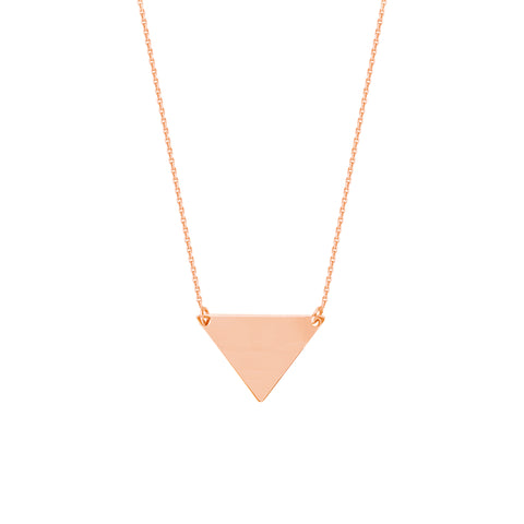 Triangle Necklace 14k Rose Gold Adjustable Length